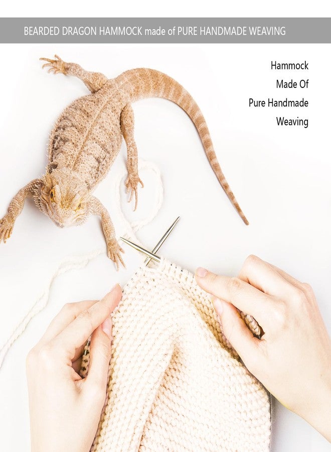 Yosadol Bearded Dragon Hammock, Handwoven Beardie Hammock, Pineapple Pattern Lizard Hanging Bed, Small Animal Pets Round Swing, Bearded Dragon Tank Accessories, Habitats Supplies, Climbing Toy - Image 2